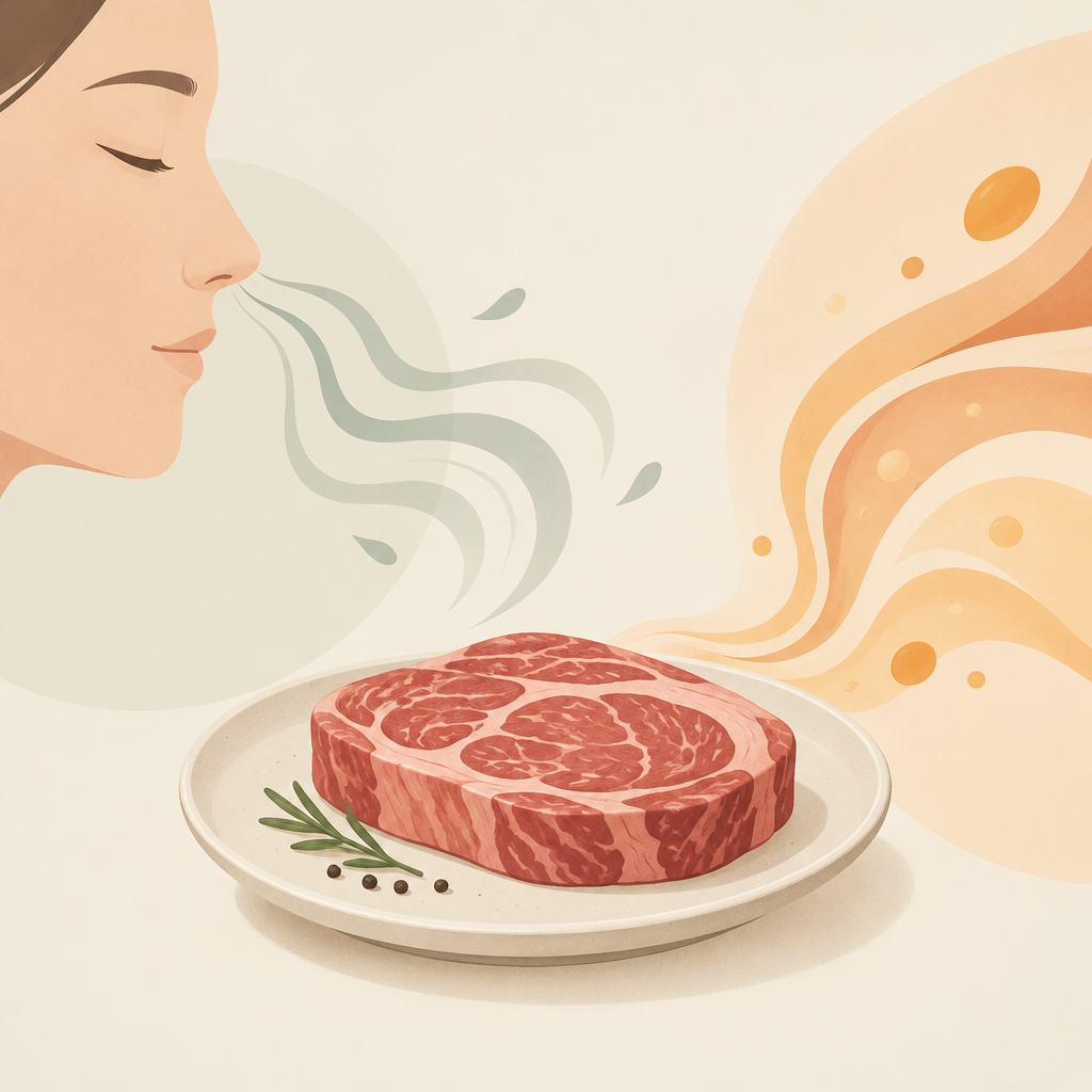AI 생성 설명 이미지: 안산일동맛집 유니드정육식당 | 소고기의 ‘육향’과 ‘고소함’은 어떻게 다를까?